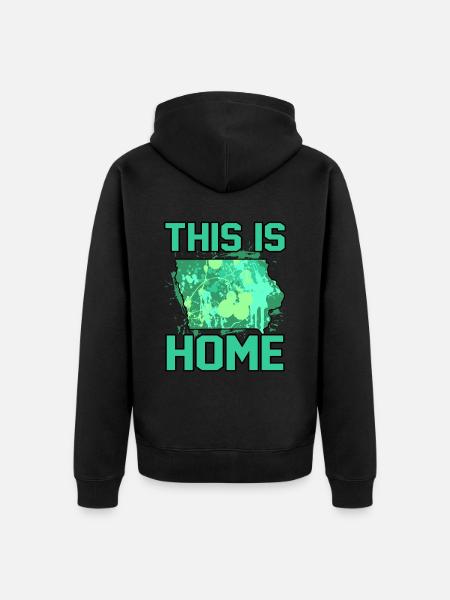 Home Iowa Gift - Unisex Premium Organic Zip Hoodie - black