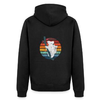 Koala - Unisex Premium Bio Zip Hoodie - Schwarz - Hinten - Nico (187cm)
