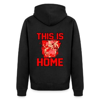 Home Arkansas Gift - Unisex Premium Organic Zip Hoodie - black - Back - Nico (187cm)