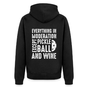 Drôle de vin et de pickleball - Veste à capuche bio Premium Unisexe - noir - Dos - Nico (187cm)