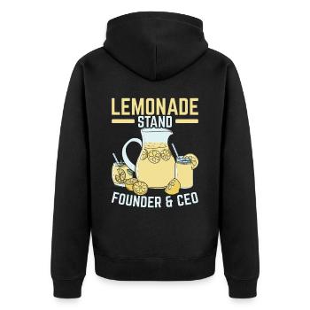 Lemonade Stand Founder & CEO Lemon Fruit Beverage - Unisex Premium Organic Zip Hoodie - black - Back - Nico (187cm)