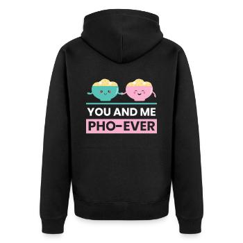You And Me Pho Ever Vietnamese Pho Soup - Unisex Premium Bio Zip Hoodie - Schwarz - Hinten - Nico (187cm)