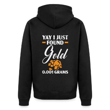 I Found Gold 0.001 Grams Miner Mining Gold Panning - Unisex Premium Organic Zip Hoodie - black - Back - Nico (187cm)