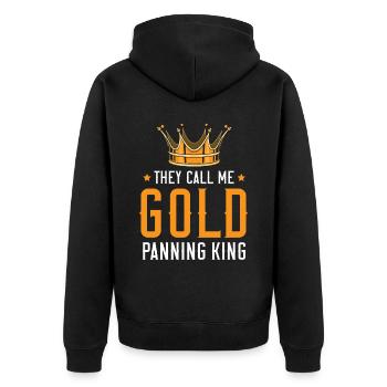 They Call Me Gold Panning King Gold Prospecting - Unisex Premium Organic Zip Hoodie - black - Back - Nico (187cm)
