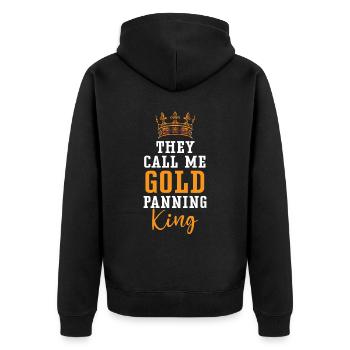 They Call Me Gold Panning King Gold Prospecting - Unisex Premium Organic Zip Hoodie - black - Back - Nico (187cm)