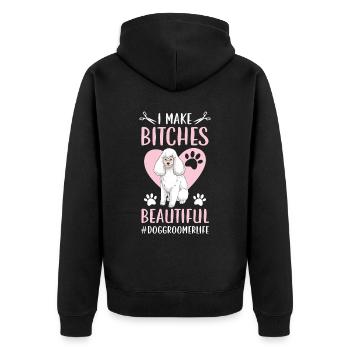 Pet Groomer Animal Styliste Fur Artist Furologist - Veste à capuche bio Premium Unisexe - noir - Dos - Nico (187cm)
