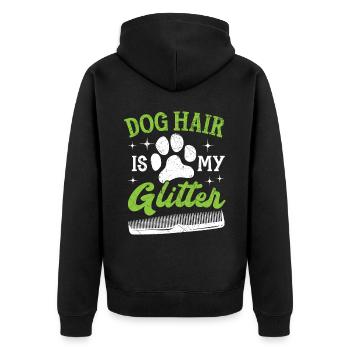 Dog Hair Is My Glitter Pet Grooming Furologist - Unisex Premium Organic Zip Hoodie - black - Back - Nico (187cm)