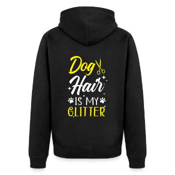 Dog Hair Is My Glitter Pet Grooming Furologist - Unisex Premium Organic Zip Hoodie - black - Back - Nico (187cm)