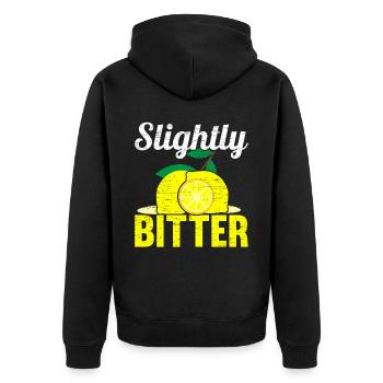 Slightly bitter Lemonade Stand Lemon Lover Fruit - Unisex Premium Organic Zip Hoodie - black - Back - Nico (187cm)