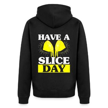 Have A Slice Day lemonade stand Lemon Lover Fruit - Unisex Premium Organic Zip Hoodie - black - Back - Nico (187cm)