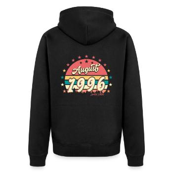 Année de construction 1996 en août - Veste à capuche bio Premium Unisexe - noir - Dos - Nico (187cm)
