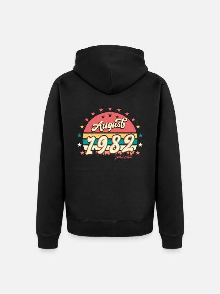 40e anniversaire août 1982 - Veste à capuche bio Premium Unisexe - noir