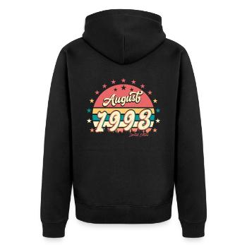 Gift idea for August 1993 - Unisex Premium Organic Zip Hoodie - black - Back - Nico (187cm)