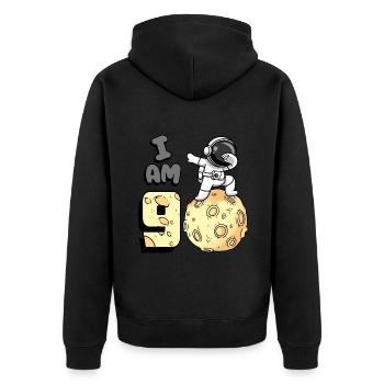 Je suis astronaute de 9 chambres enfant Moon Walker 9. - Veste à capuche bio Premium Unisexe - noir - Dos - Nico (187cm)