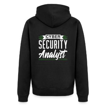 Cybersecurity Analyst Hacker IT Security Hack - Unisex Premium Organic Zip Hoodie - black - Back - Nico (187cm)