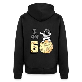 Je suis astronaute de 6 pièces enfant Moon Walker 6. - Veste à capuche bio Premium Unisexe - noir - Dos - Nico (187cm)