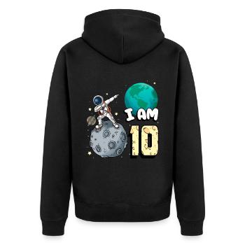 Je suis astronaute de 10 chambres enfant Moon Walker 10. - Veste à capuche bio Premium Unisexe - noir - Dos - Nico (187cm)