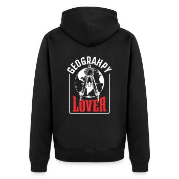 Amoureux de la géographie Étudiant en géographie Étudiant en géographie - Veste à capuche bio Premium Unisexe - noir - Dos - Nico (187cm)