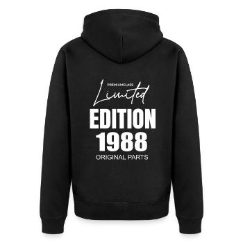 Édition limitée 1988 - Veste à capuche bio Premium Unisexe - noir - Dos - Nico (187cm)