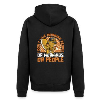 Biber - Unisex Premium Bio Zip Hoodie - Schwarz - Hinten - Nico (187cm)