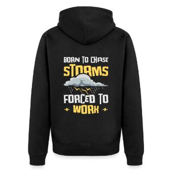 Storm Hunter Tornados Storm Chaser Gift - Unisex Premium Organic Zip Hoodie - black - Back - Nico (187cm)