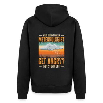 Storm Hunter Tornados Storm Chaser Gift - Unisex Premium Organic Zip Hoodie - black - Back - Nico (187cm)