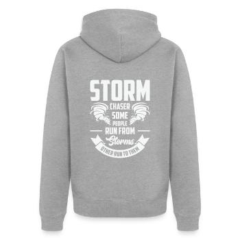 Storm Hunter Tornados Storm Chaser Cadeau - Veste à capuche bio Premium Unisexe - gris chiné - Dos - Nico (187cm)