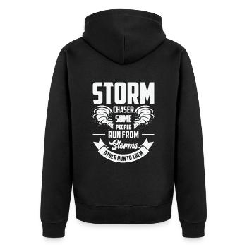 Storm Hunter Tornados Storm Chaser Gift - Unisex Premium Organic Zip Hoodie - black - Back - Nico (187cm)