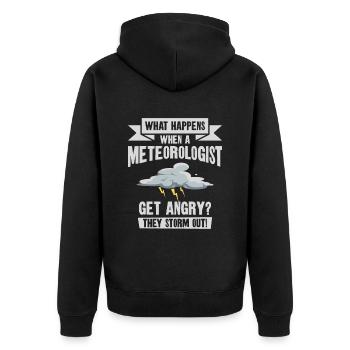 Storm Hunter Tornados Storm Chaser Gift - Unisex Premium Organic Zip Hoodie - black - Back - Nico (187cm)