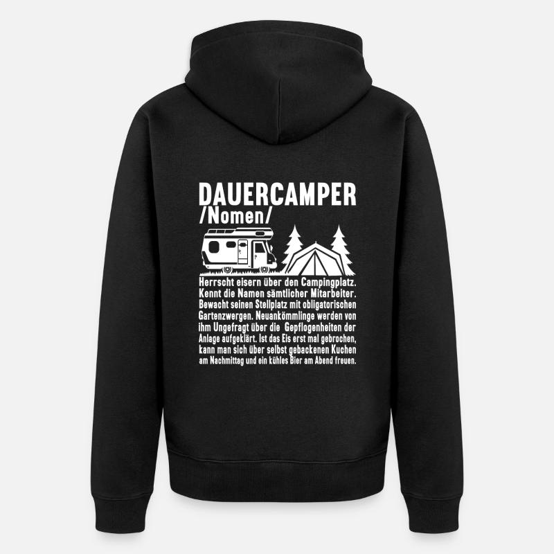 Camping Wohnmobil - Unisex Premium Bio Zip Hoodie - Schwarz