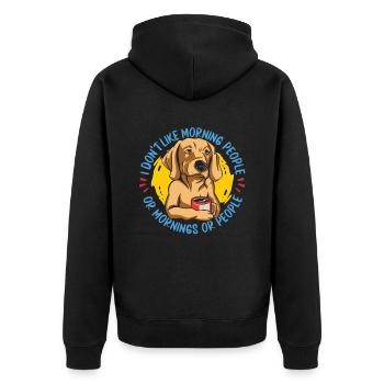 Golden Retriever - Unisex Premium Organic Zip Hoodie - black - Back - Nico (187cm)