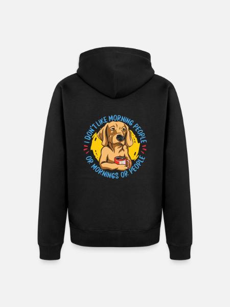 Kultainennoutaja - Premium unisex luomu-huppari vetoketjulla - musta