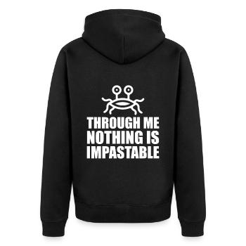 Flying Spaghetti Monster FSM - Unisex Premium Organic Zip Hoodie - black - Back - Nico (187cm)