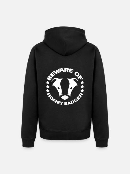 Funny honey badger - Unisex Premium Organic Zip Hoodie - black