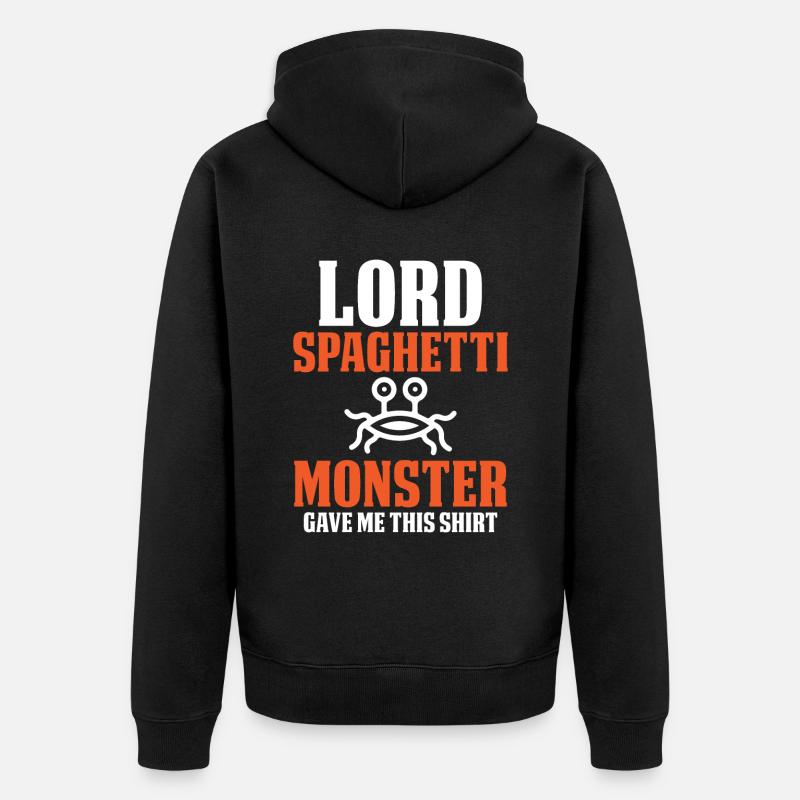 Le monstre spaghetti volant - Veste à capuche bio Premium Unisexe - noir