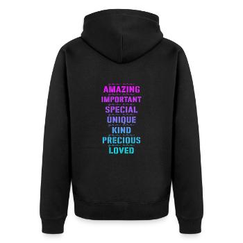 Motivation - Veste à capuche bio Premium Unisexe - noir - Dos - Nico (187cm)
