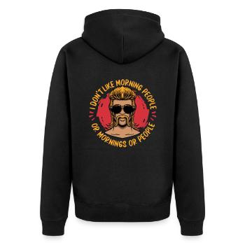 Mullet - Unisex Premium Organic Zip Hoodie - black - Back - Nico (187cm)