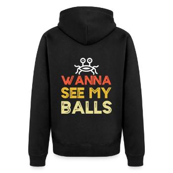 Flying Spaghetti Monster Pastafarianism - Unisex Premium Organic Zip Hoodie - black - Back - Nico (187cm)