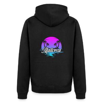 Mallorca - Unisex Premium Bio Zip Hoodie - Schwarz - Hinten - Nico (187cm)