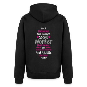 Je suis une travailleuse sociale en soins palliatifs et en soins palliatifs - Veste à capuche bio Premium Unisexe - noir - Dos - Nico (187cm)