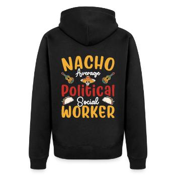 Nacho Travailleur social politique moyen - Veste à capuche bio Premium Unisexe - noir - Dos - Nico (187cm)