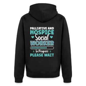 Travailleur en soins palliatifs et en soins palliatifs en cours - Veste à capuche bio Premium Unisexe - noir - Dos - Nico (187cm)