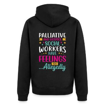 Travailleur social en soins palliatifs et en soins palliatifs - Veste à capuche bio Premium Unisexe - noir - Dos - Nico (187cm)