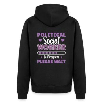 Travailleur social politique en cours - Veste à capuche bio Premium Unisexe - noir - Dos - Nico (187cm)
