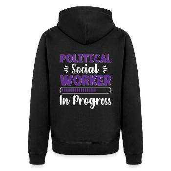 Travailleur social politique en cours - Veste à capuche bio Premium Unisexe - noir - Dos - Nico (187cm)