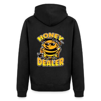 Honey Dealer Beekeeper Bee Whisper Bees Bees Bee - Unisex Premium Organic Zip Hoodie - black - Back - Nico (187cm)