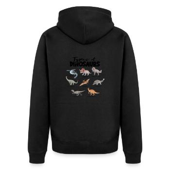 Arten von Dinosauriern Dino Identifikation - - Unisex Premium Bio Zip Hoodie - Schwarz - Hinten - Nico (187cm)
