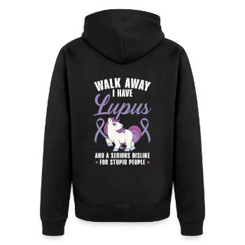 S’éloigner J’ai lupus licorne Lupus Conscience - Veste à capuche bio Premium Unisexe - noir - Dos - Nico (187cm)