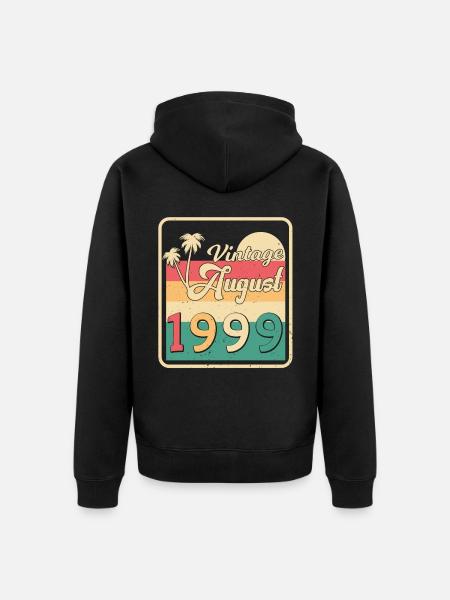 1999 August Retro - Unisex Premium Bio Zip Hoodie - Schwarz
