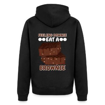 Feeling Downie Eat Brownie | Cuire des | de t-shirt - Veste à capuche bio Premium Unisexe - noir - Dos - Nico (187cm)